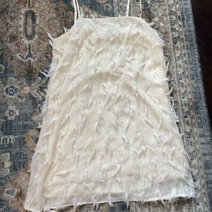 Urban Outfitters cream feather dress - new with tags size large